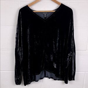 Eileen Fisher women’s v-neck drapey silk blend dolman long sleeve top size XL